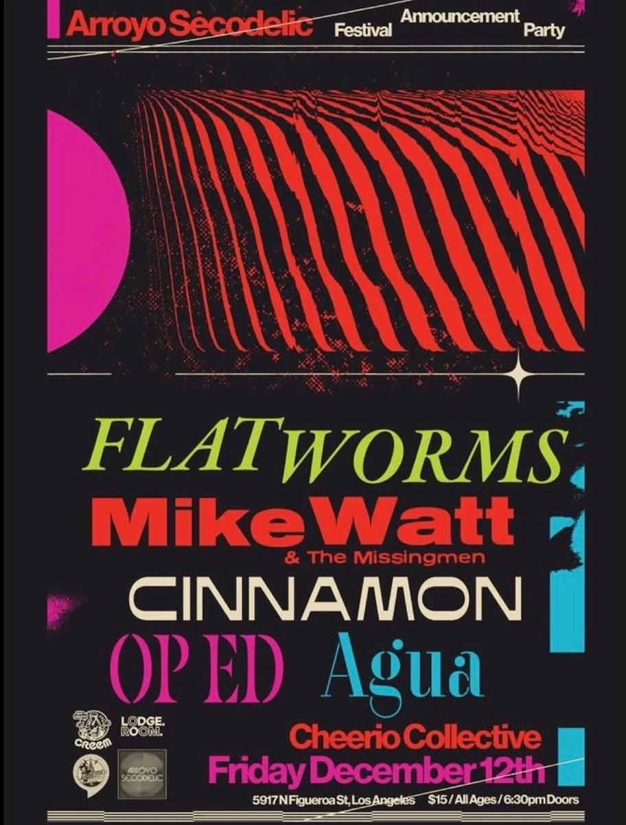 FlatWorms / Mike Watt & The MissingMen / Cinnamon / Op Ed / Agua