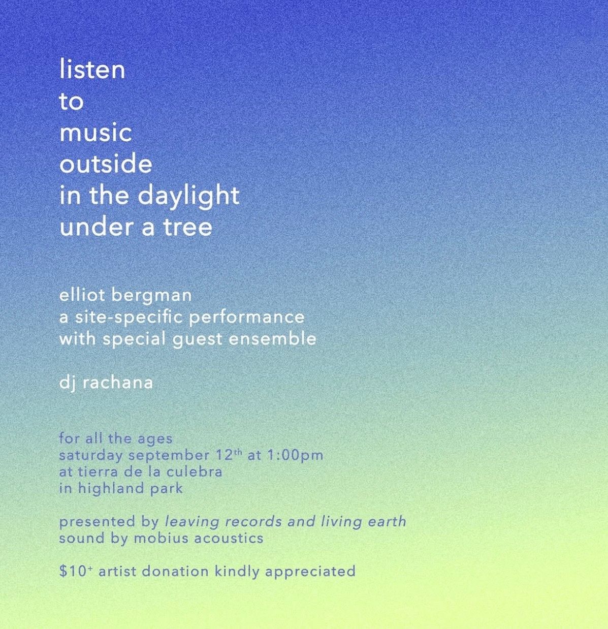listen to music outside in the daylight under a tree