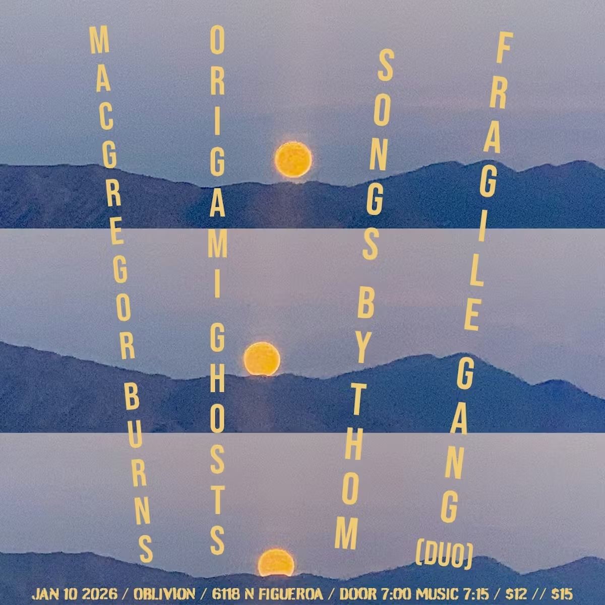 MacGregor Burns / Origami Ghosts / Songs by Thom / Fragile Gang