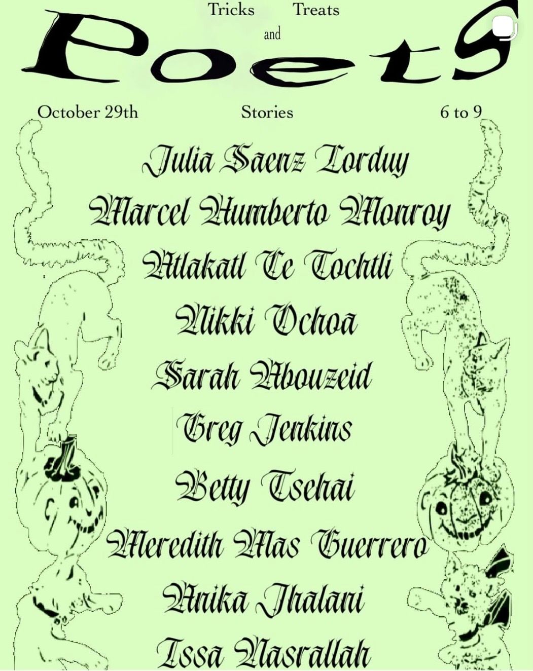 Tricks Treats and Poets