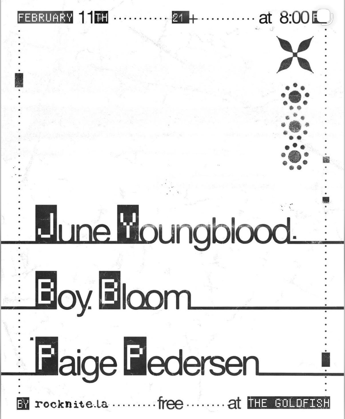 June Youngblood / Boy Bloom / Paige Pedersen