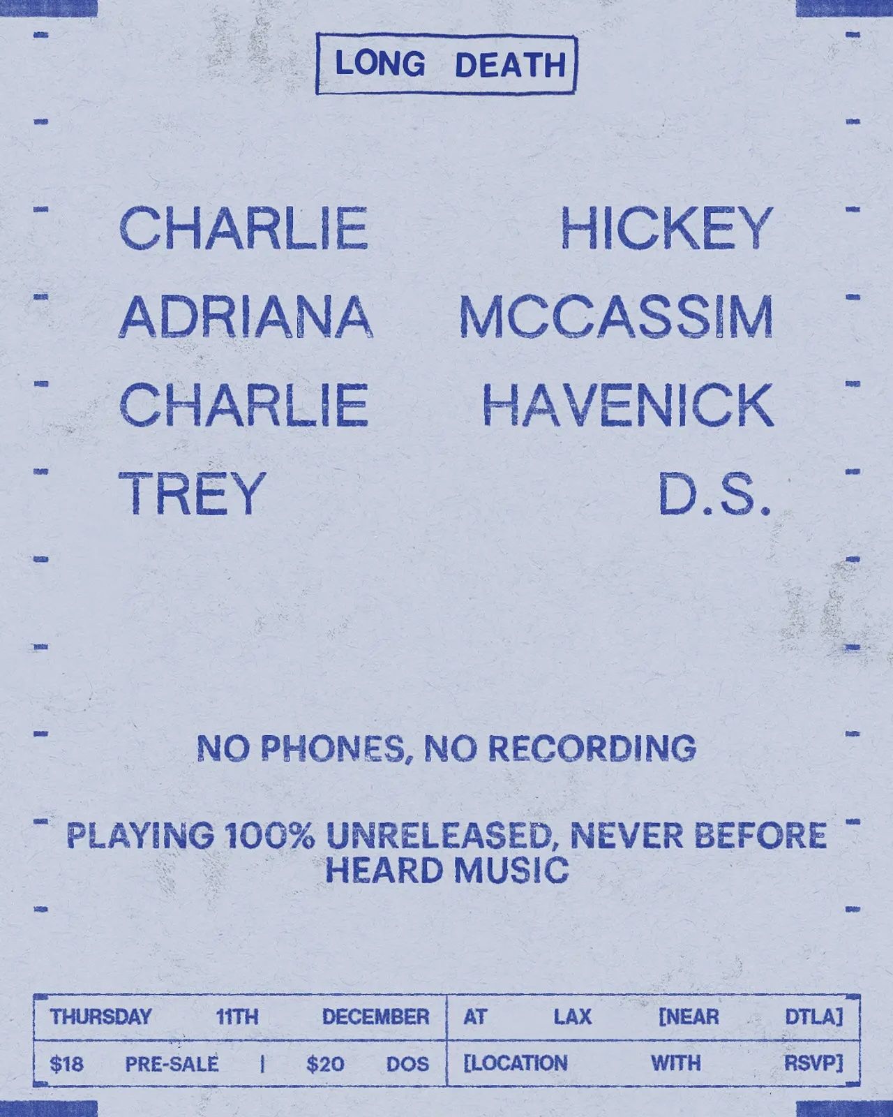 Charlie Hickey / Adriana McCassim / Charlie Havenick / Trey D.S