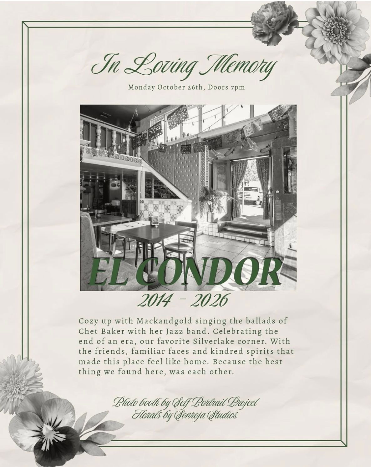 In Loving Memory of El Condor