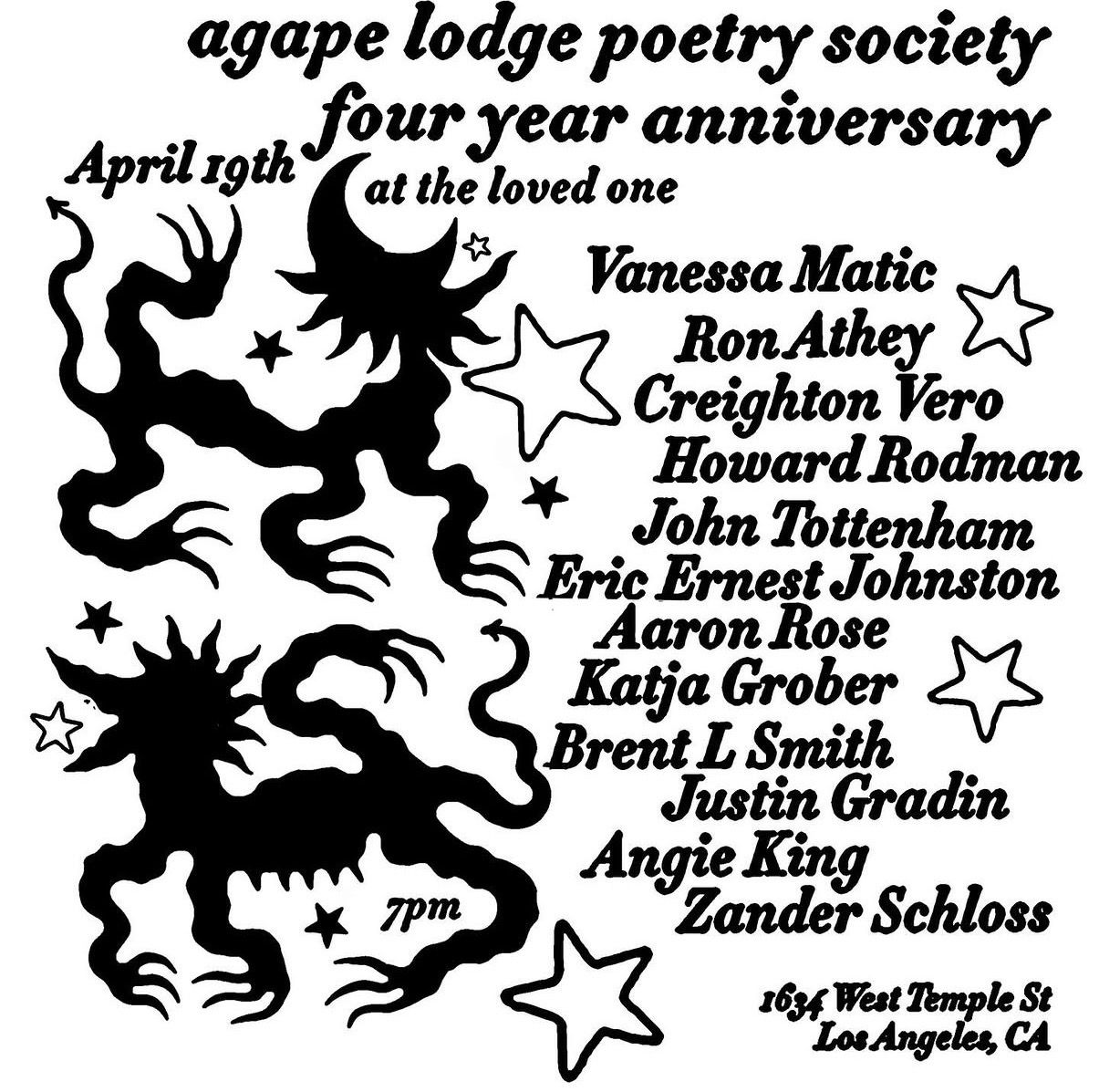 Agape Lodge Poetry Society Four Year Anniversary