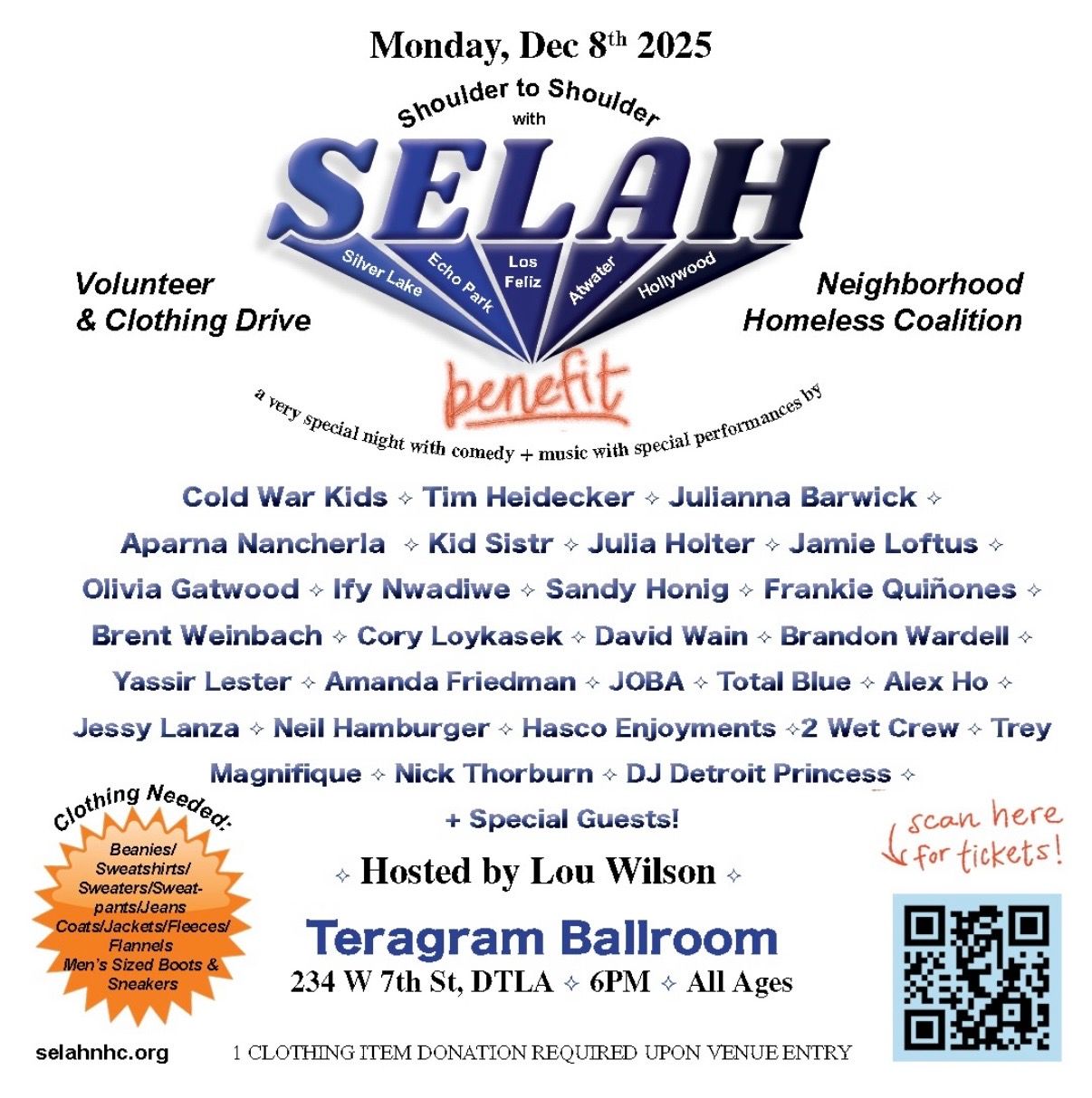 Shoulder to Shoulder with SELAH - A Homeless Coalition Benefit