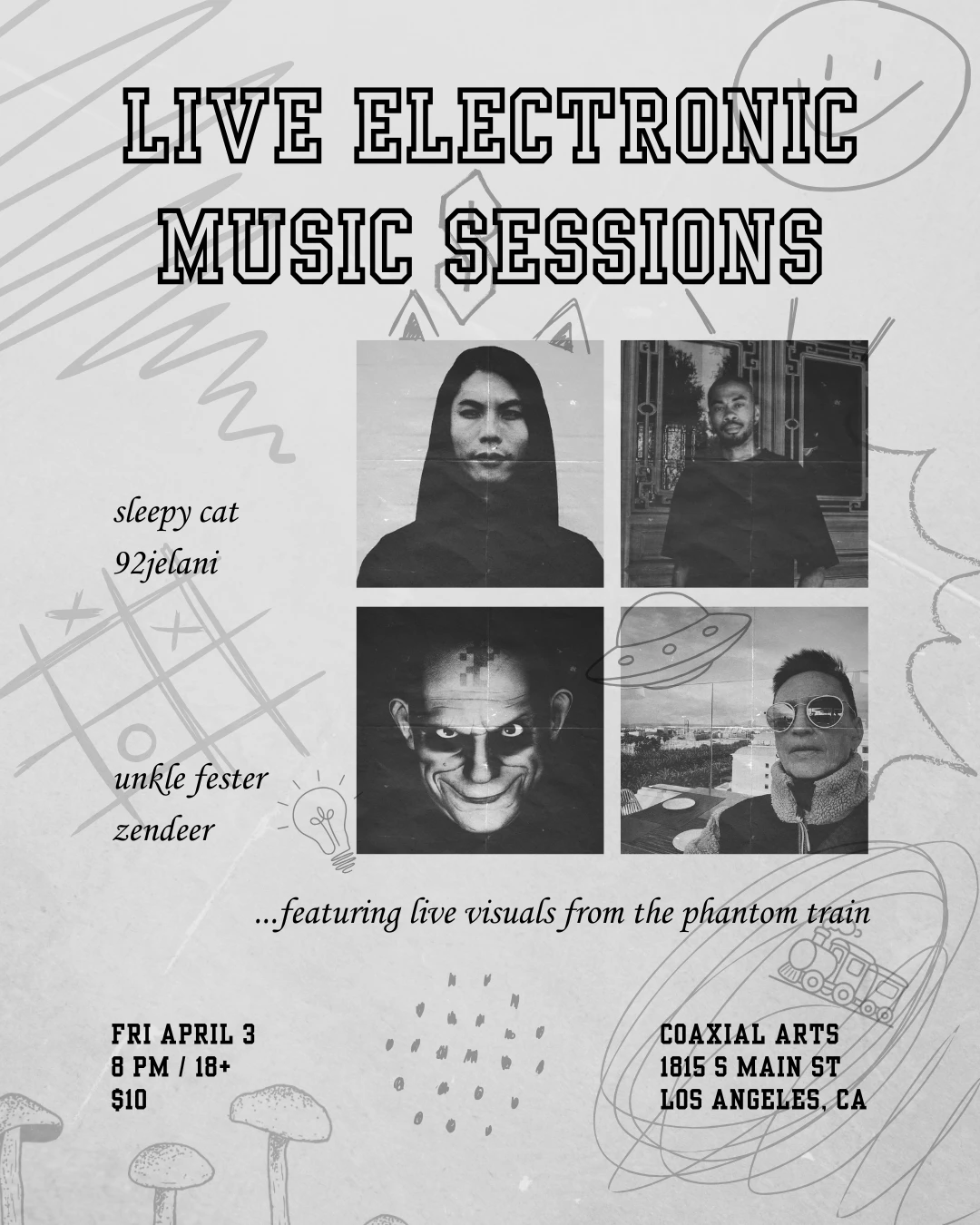 LEMS 11 Live Electronic Music Sessions: Sleepy Cat, 92Jelani, Unkle Fester, Zendeer, The Phantom Train