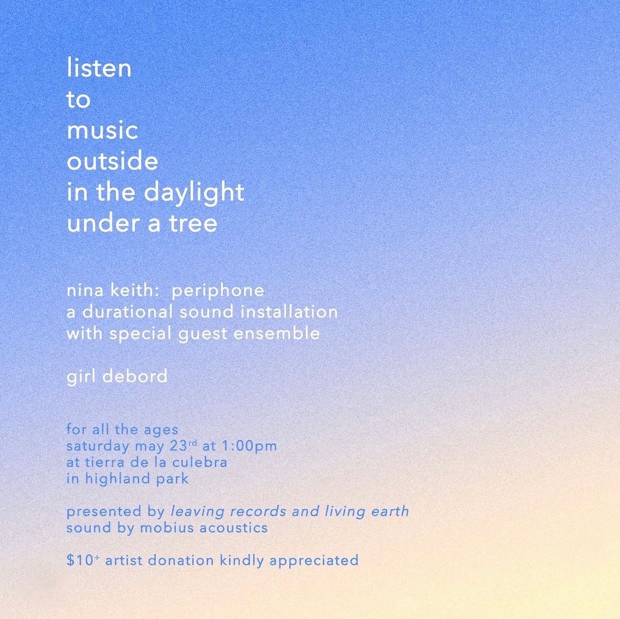 listen to music outside in the daylight under a tree