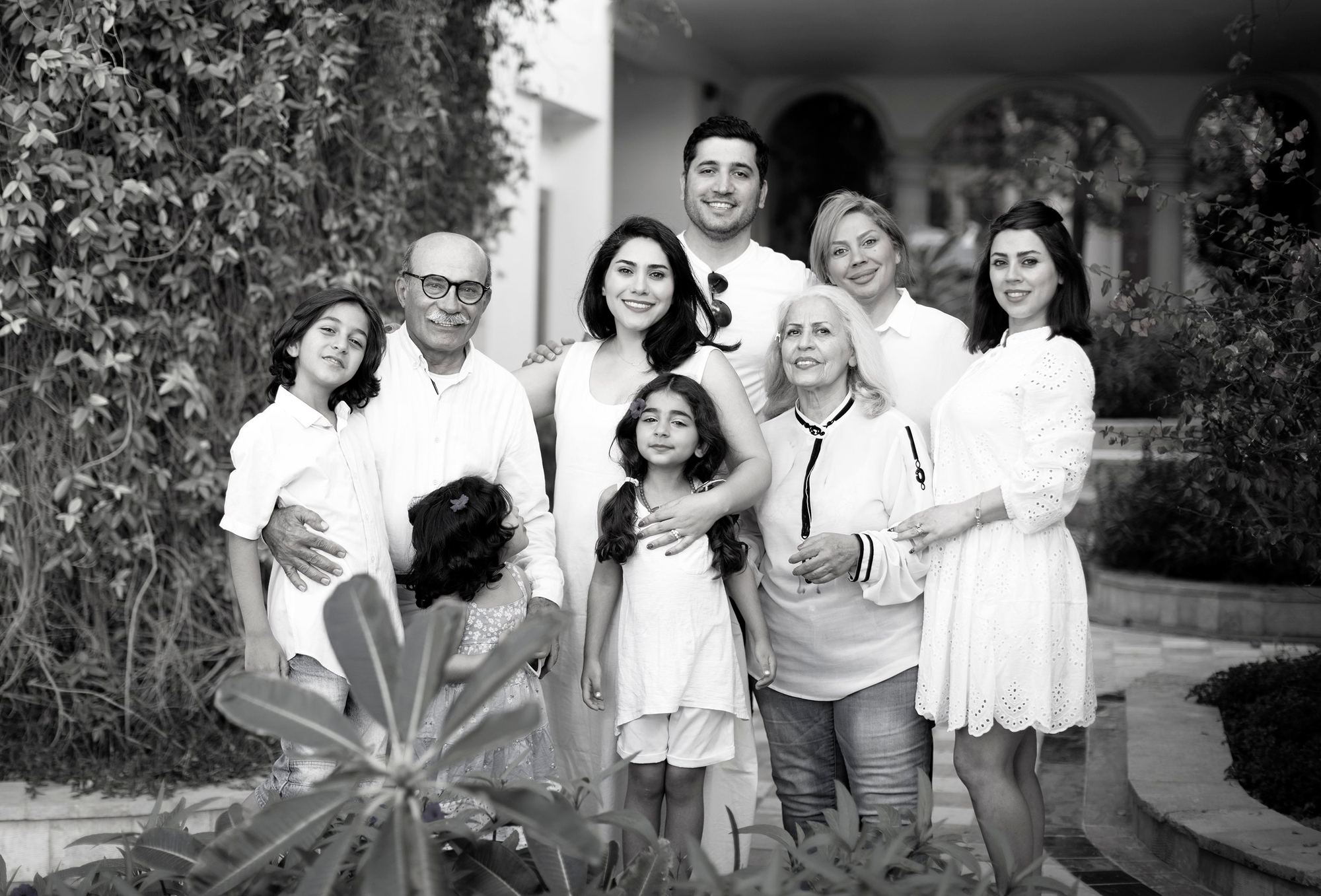 Familjeporträtt i studio