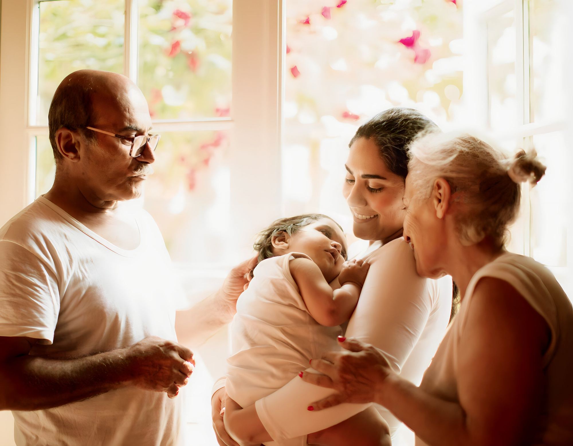 Familjeporträtt i studio