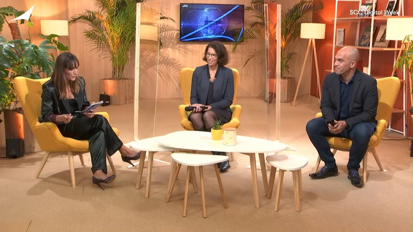 Interview de 3 personnes sur le plateau de la SCC Digital Week de 2020