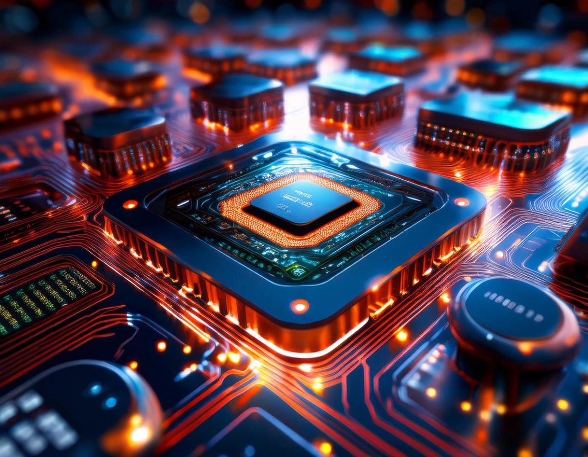 image générative d'un processeur implanté sur une smartcity