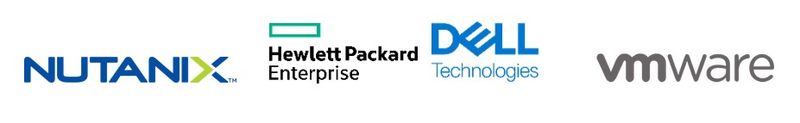 logos nutanix HPE, DELL et WmWare