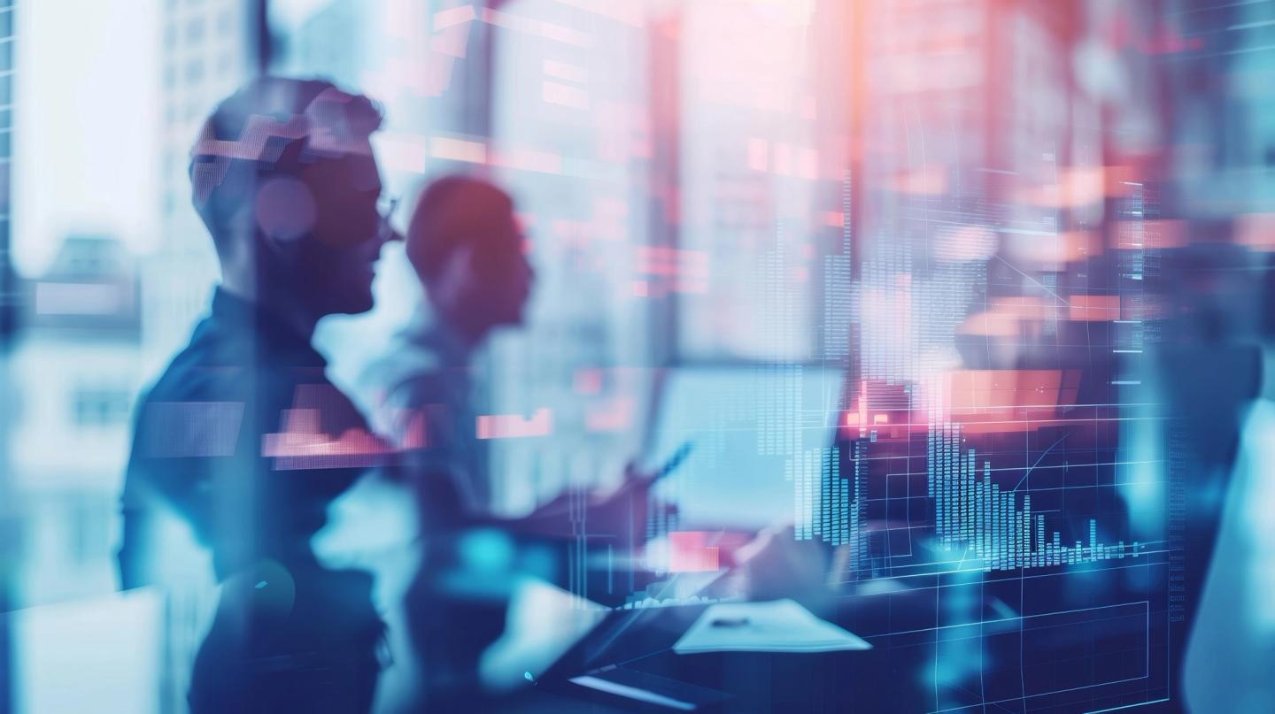 Réunion de travail sur fond flou