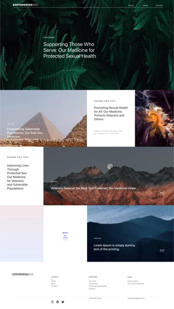 Healthcare Website Homepage