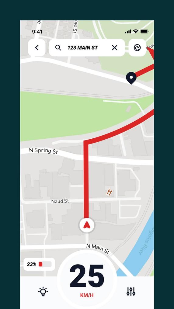Electric Bike Navigation UI