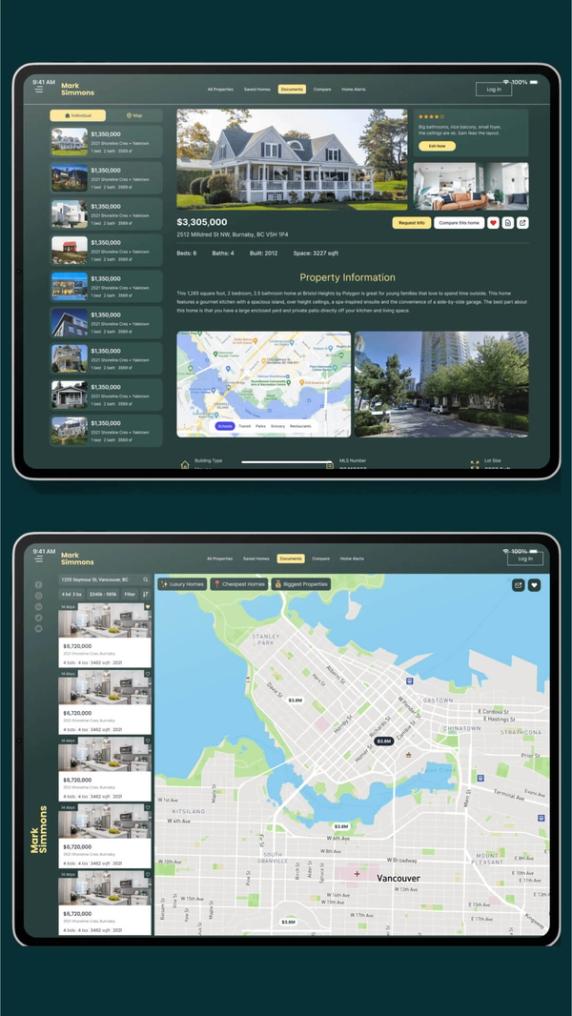 Realtor Dashboard Application Design