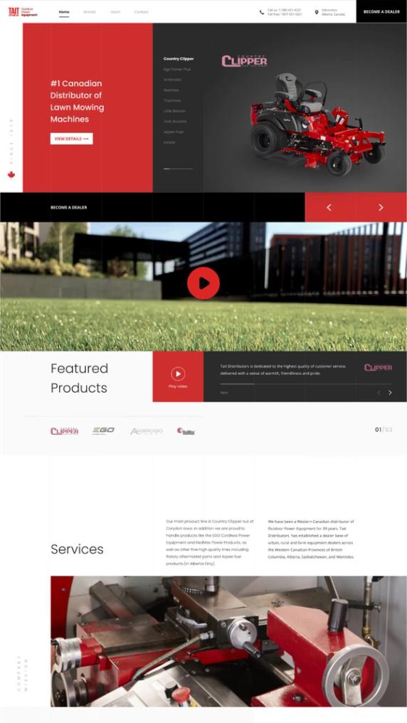 Lawnmower Ecommerce Website Design