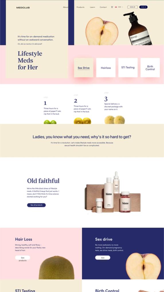 Lifestyle Medication Ecommerce Website