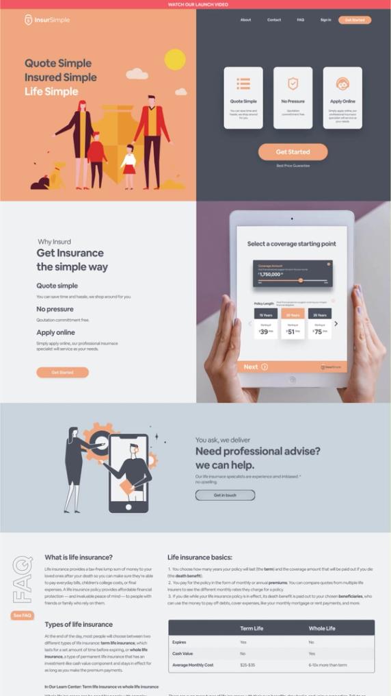 Insurance Services Website Design