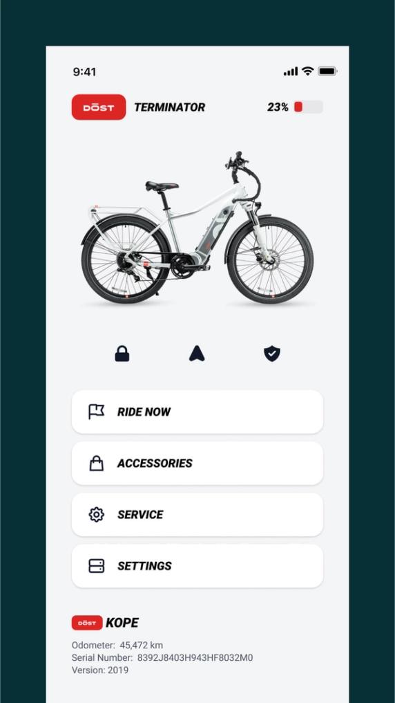Electric Bike App UI