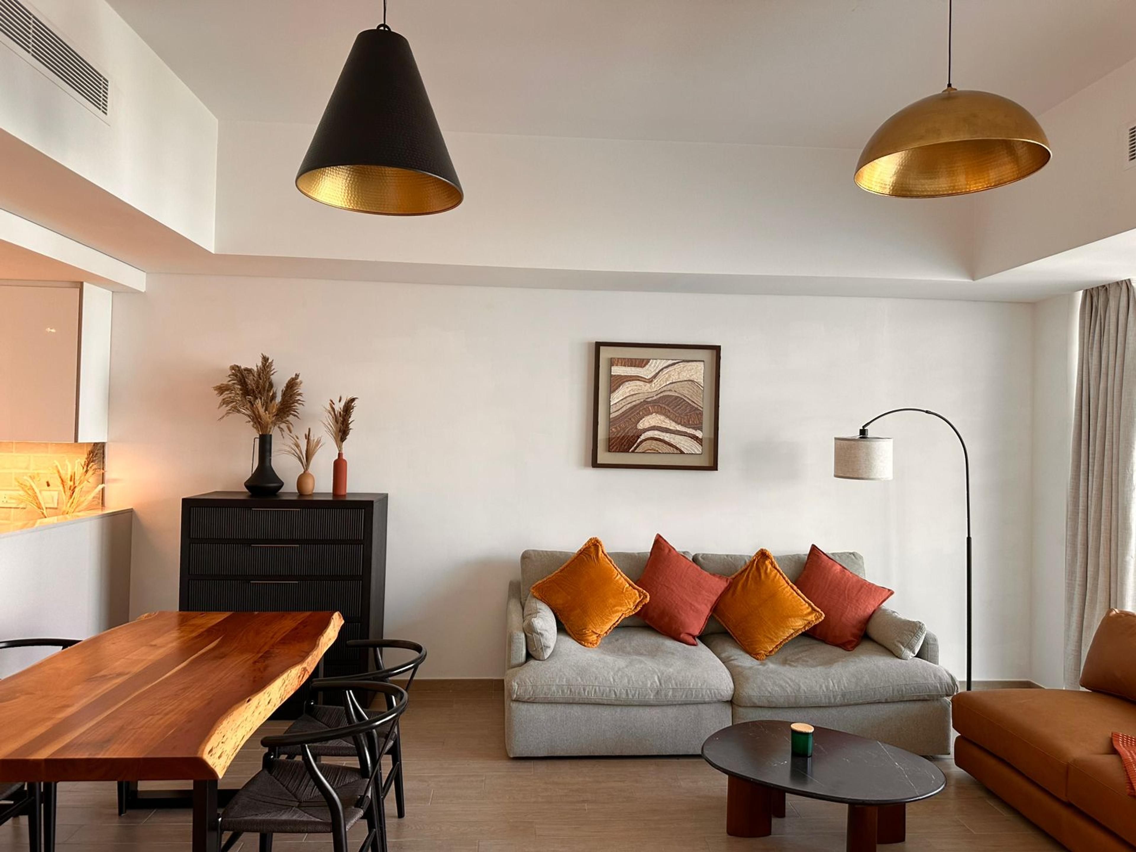 Living room with the sofa and coffee table