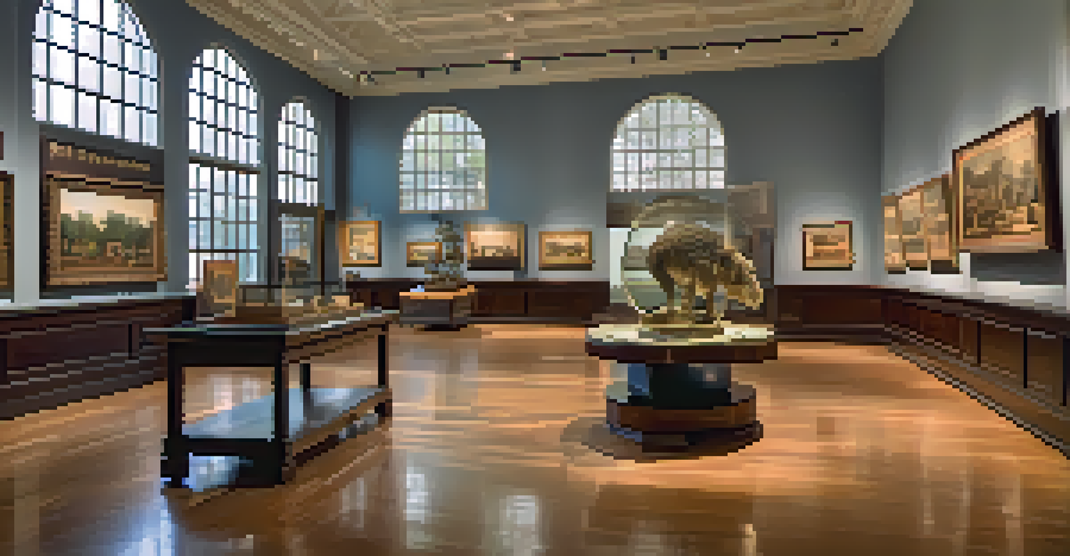 Inside the Raleigh City Museum, showcasing historical photographs and artifacts in a well-lit display area.