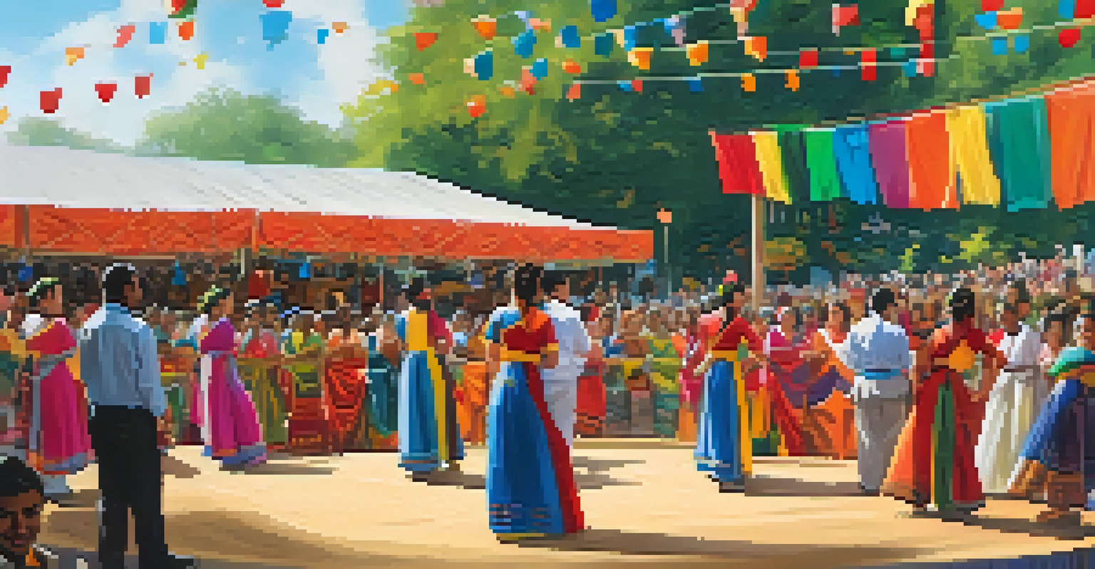 A cultural festival in Raleigh featuring traditional dance performances and vibrant craft stalls.