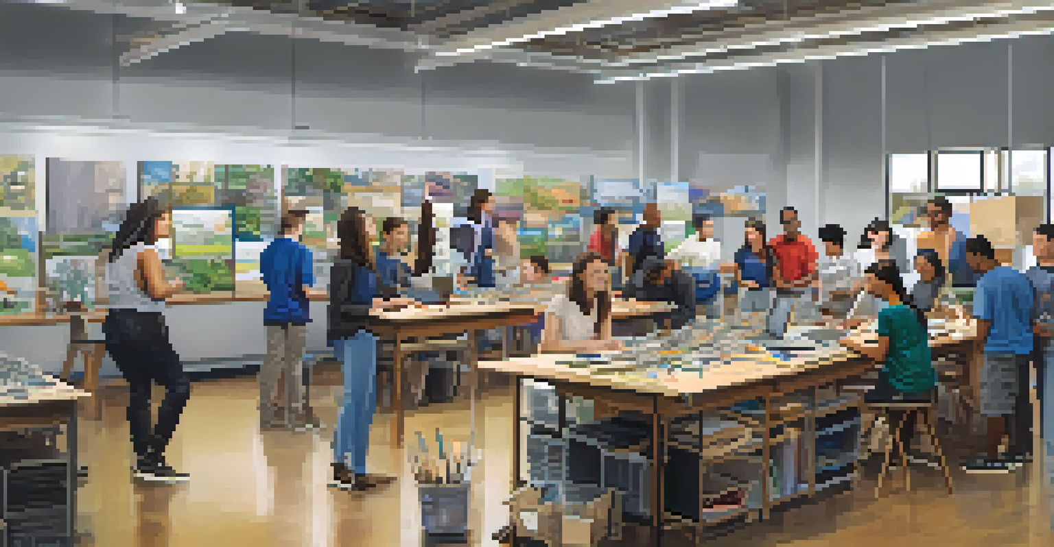 A workshop at a community college in Raleigh, where an instructor teaches students in a hands-on technology class.
