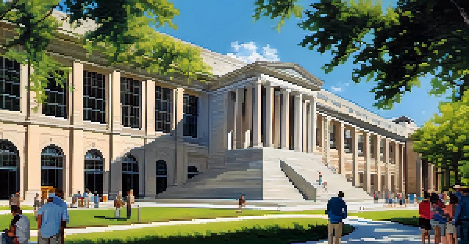 The North Carolina Museum of History in Raleigh, surrounded by greenery and visitors, highlighting cultural preservation.