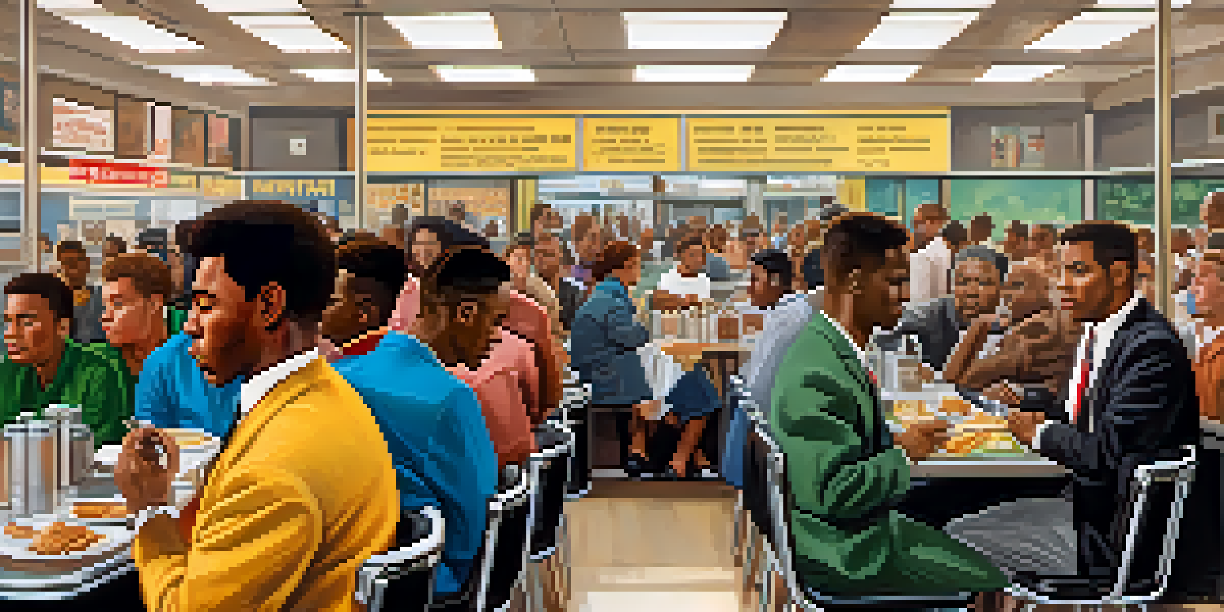A group of young activists participating in a civil rights sit-in at a lunch counter, showcasing diversity and determination in a 1960s diner.