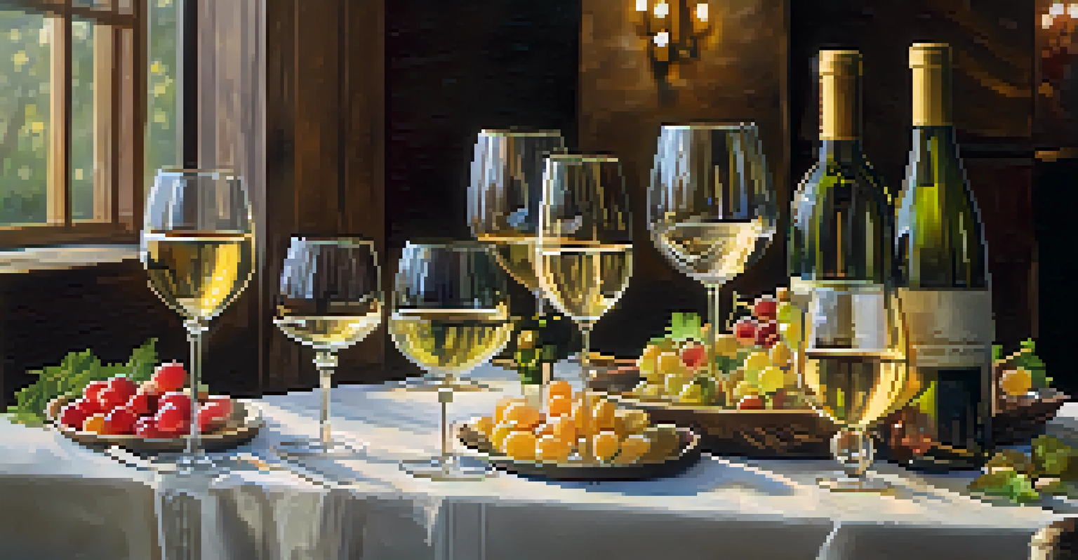 A beautifully arranged table with wine glasses and gourmet dishes at a wine tasting event in Raleigh.