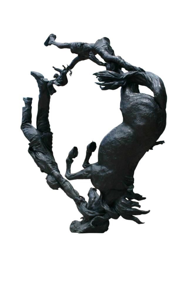 10 Figures In Motion With A Horse