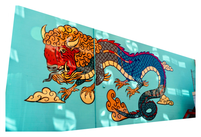 The Bison and The Dragon: Untold Tales - 1st Street North Wall