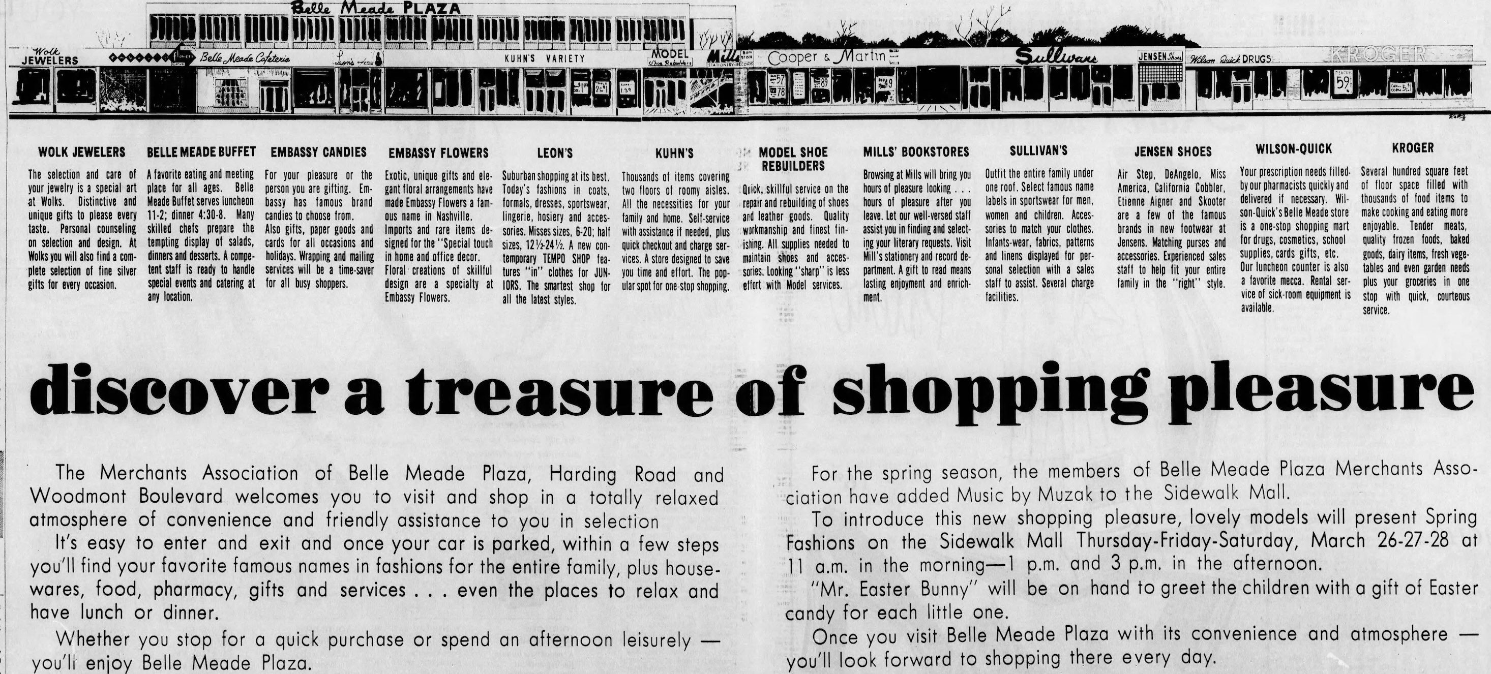 add for Belle Meade Plaza from 1973