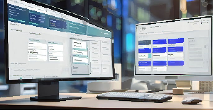 A close-up view of a computer screen showing a customizable smart contract interface with highlighted parameters in a modern office setting.