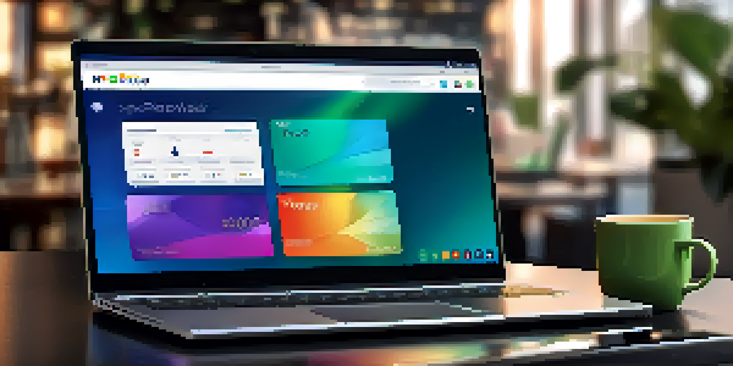 A detailed view of a multi-signature wallet on a laptop screen, highlighting digital keys and transaction approvals in a cozy office setting.