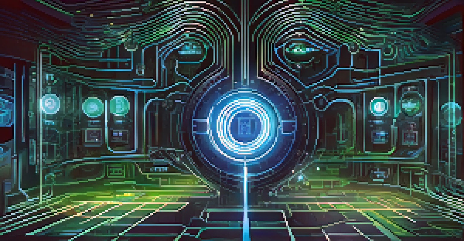 An abstract digital vault surrounded by glowing numbers and symbols, representing cryptography and security.