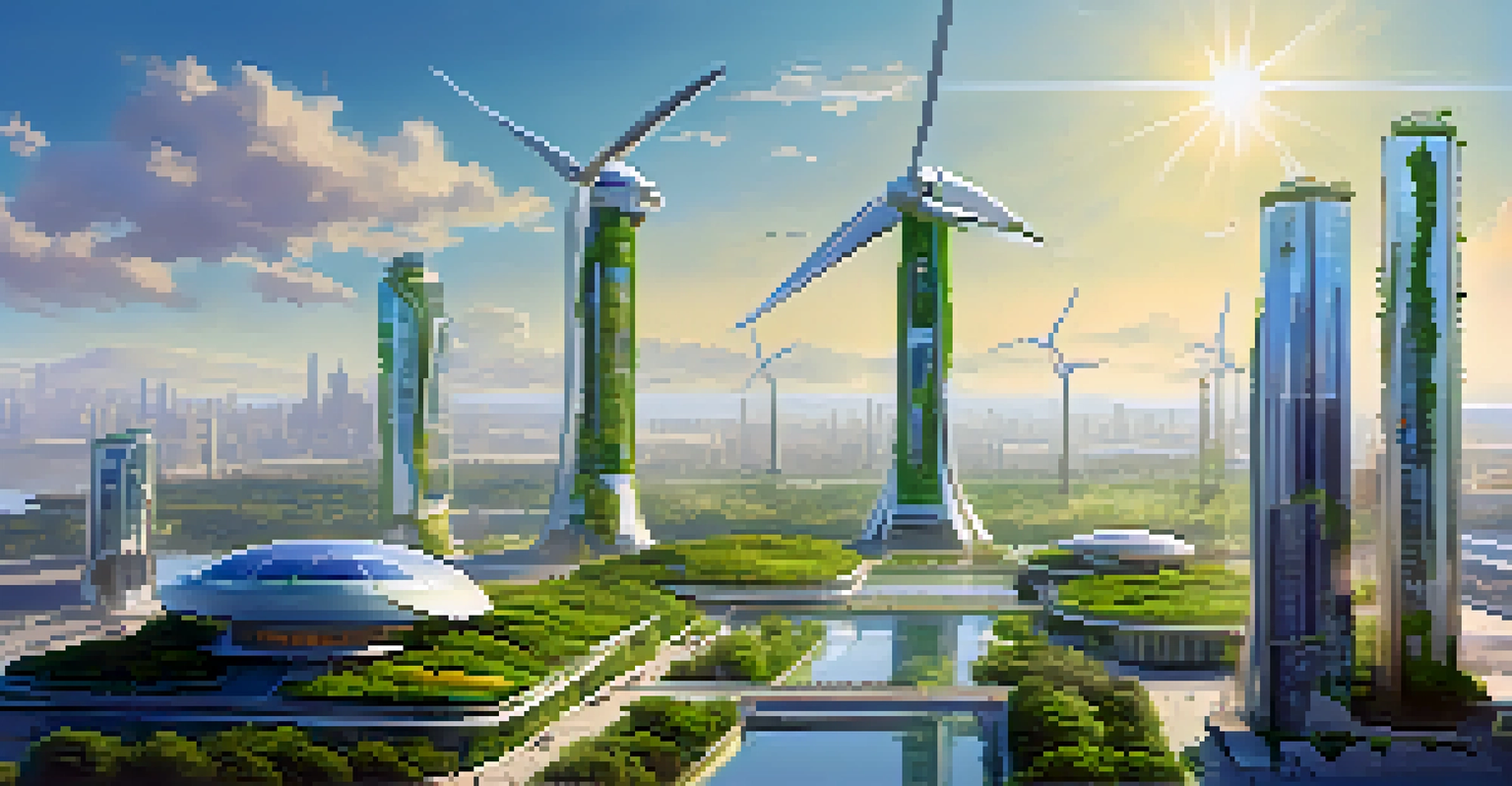 A futuristic city with advanced architecture and sustainable energy features.