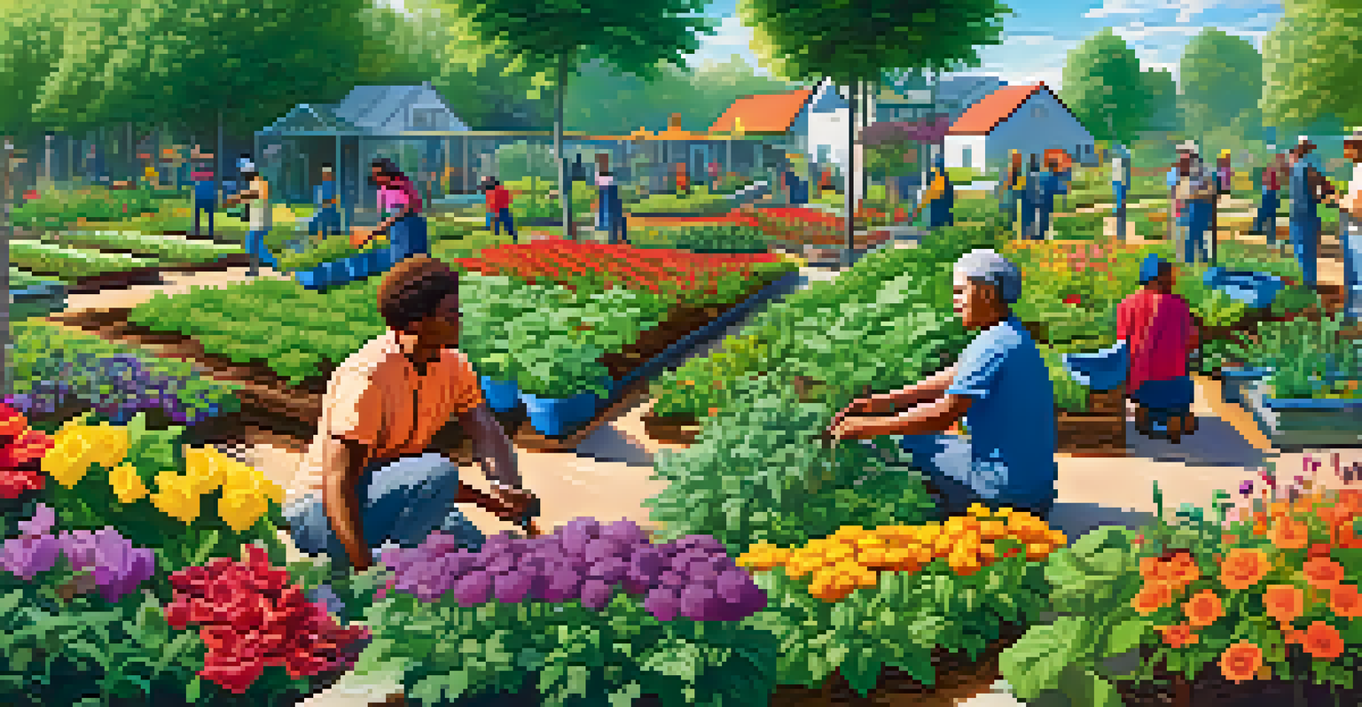 A community garden where people are planting together, symbolizing decentralization in blockchain technology.