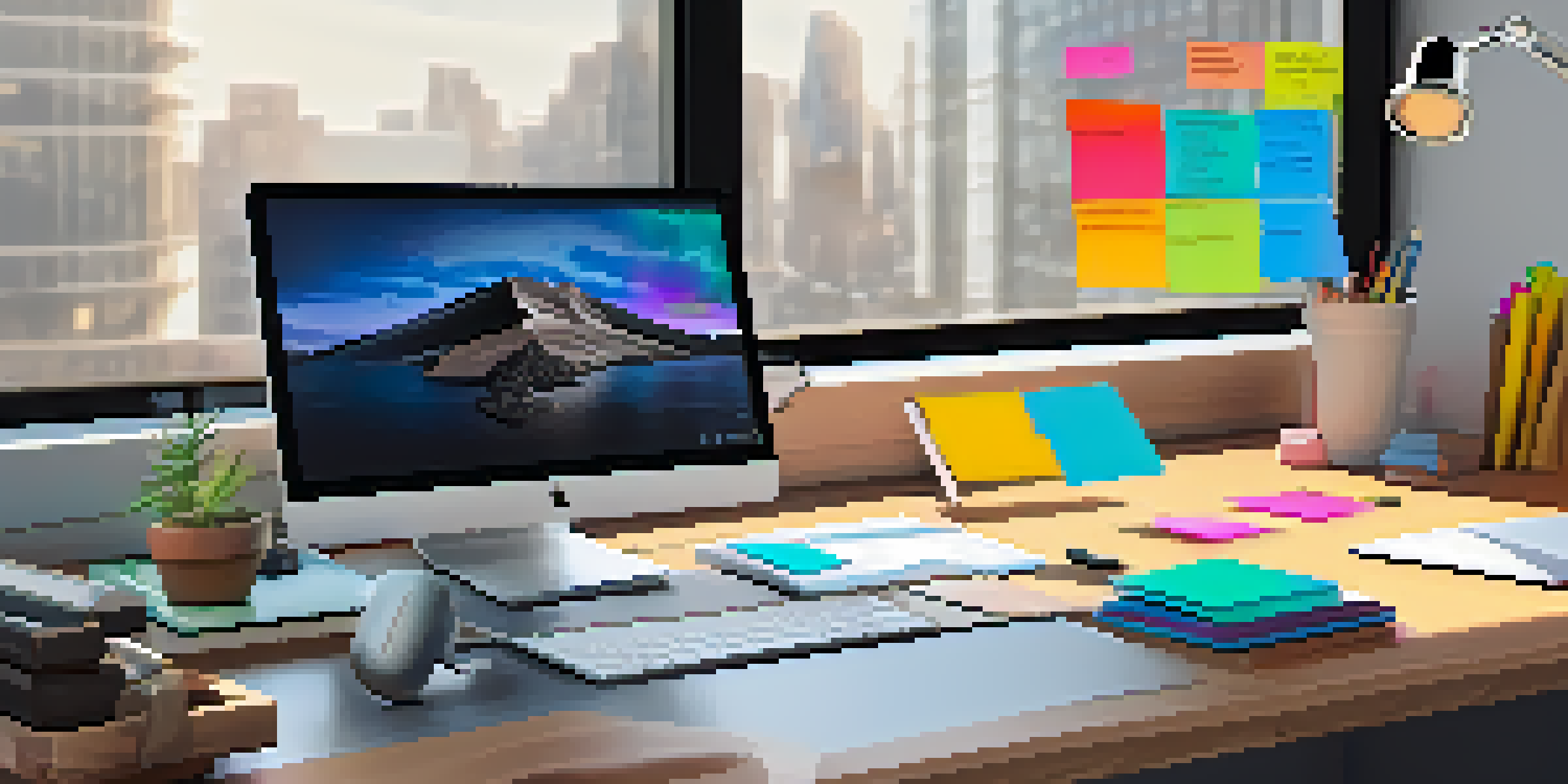 A modern workspace with a laptop showing Ethereum development tools, a notepad, coffee mug, and sticky notes, illuminated by soft natural light.