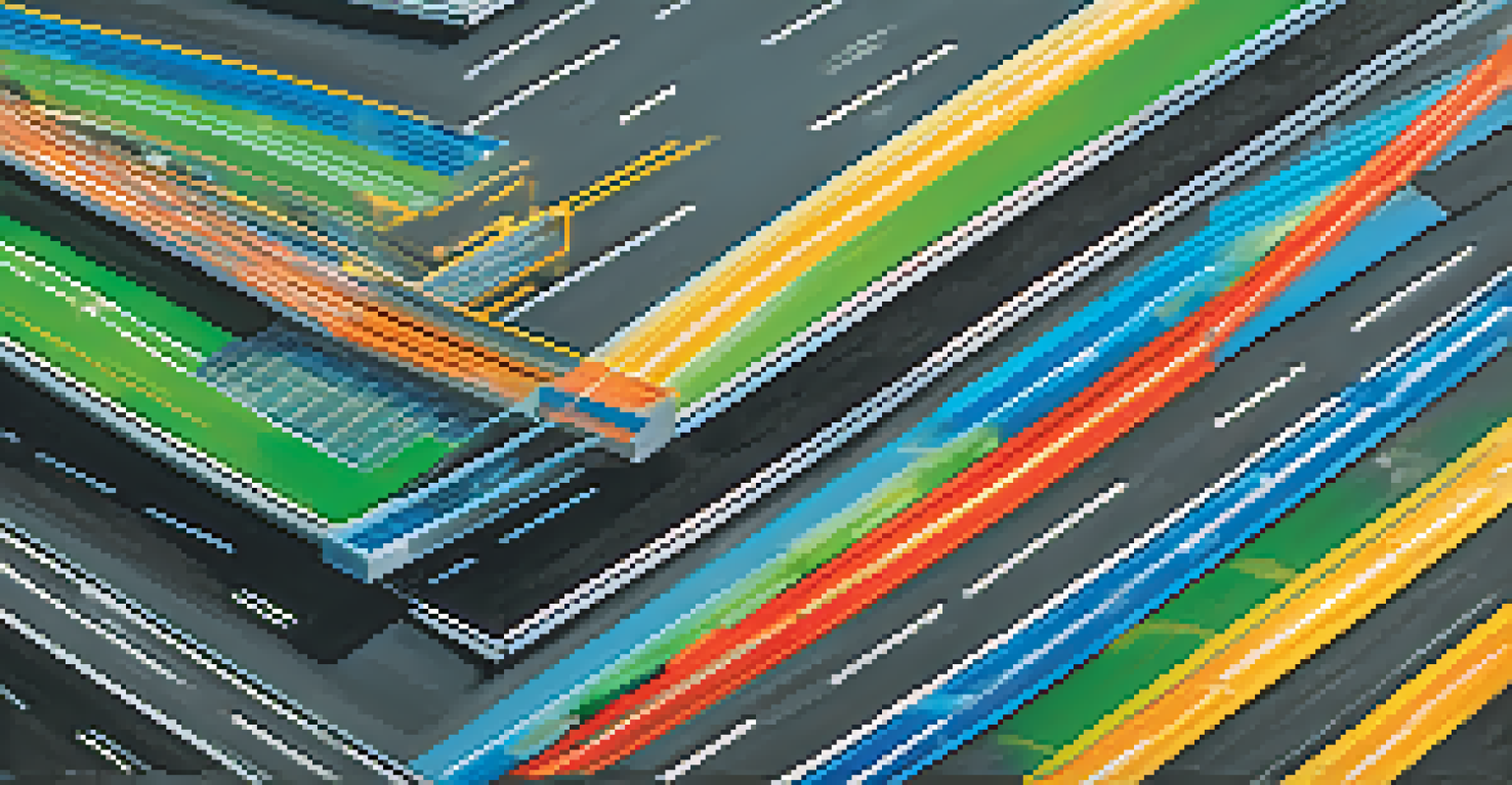 An abstract image showcasing multiple highway lanes, symbolizing fast transactions, with vibrant colors and motion blur to illustrate speed.