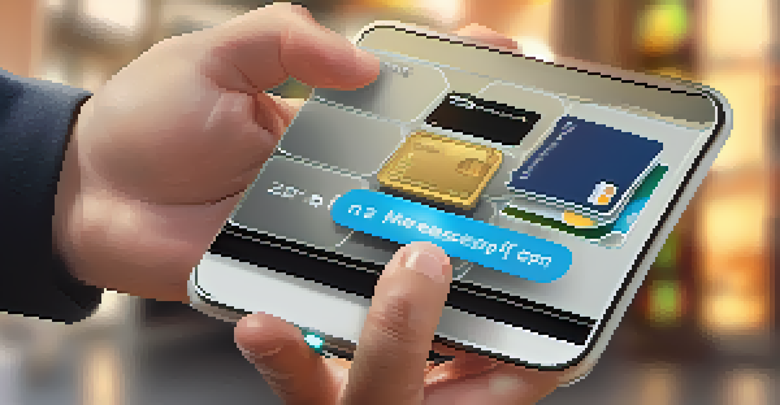 A close-up of a hand holding a digital wallet filled with tokens, set against a blurred office background.