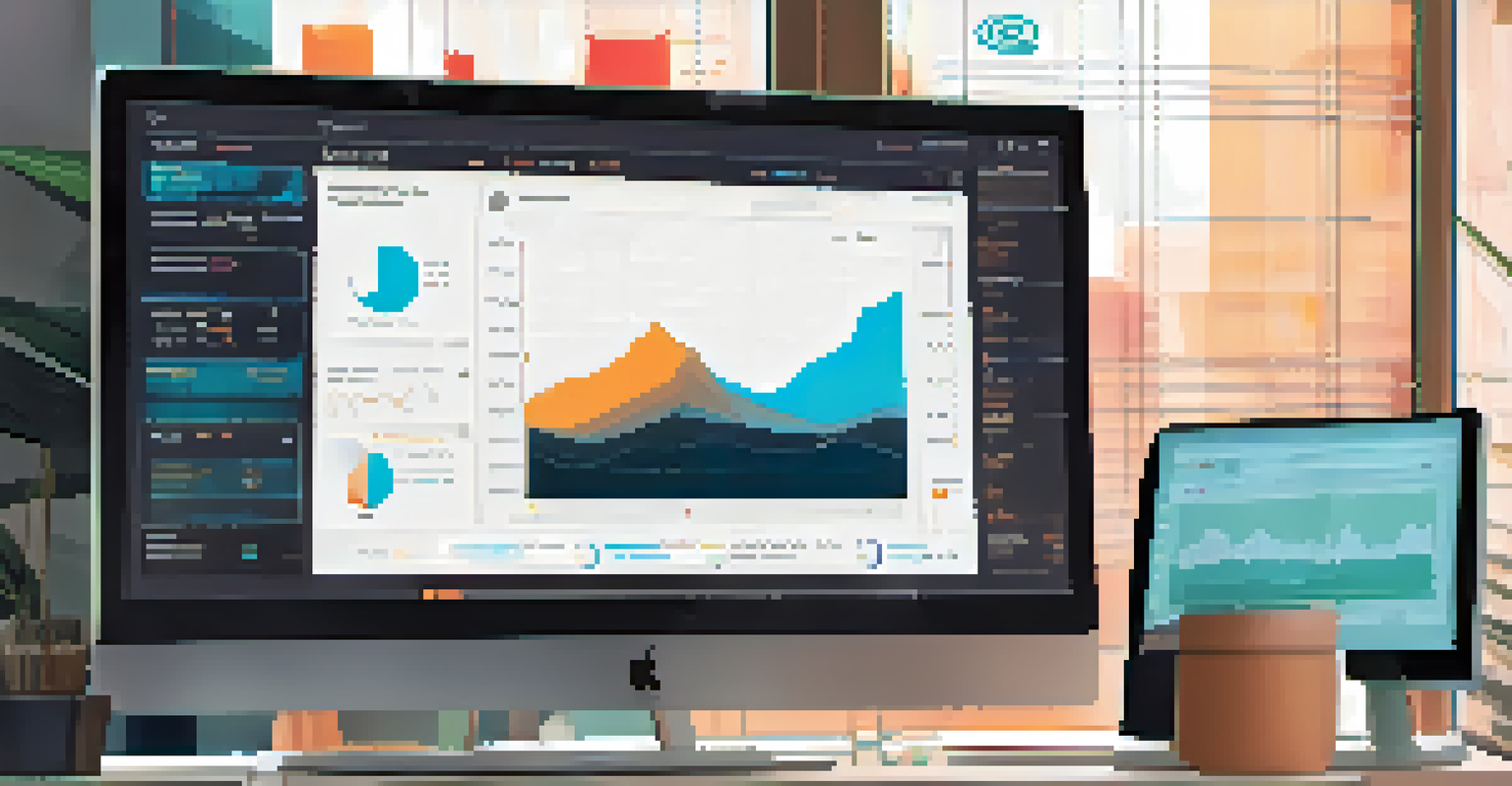 A computer screen showing a DeFi platform interface with graphs, set in a cozy workspace with coffee and a notepad.