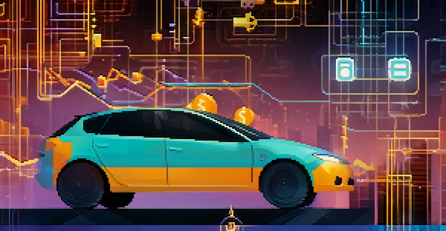 A visual depiction of a blockchain transaction showing a digital wallet sending tokens, with animated gas fees and the Ethereum logo in the background.
