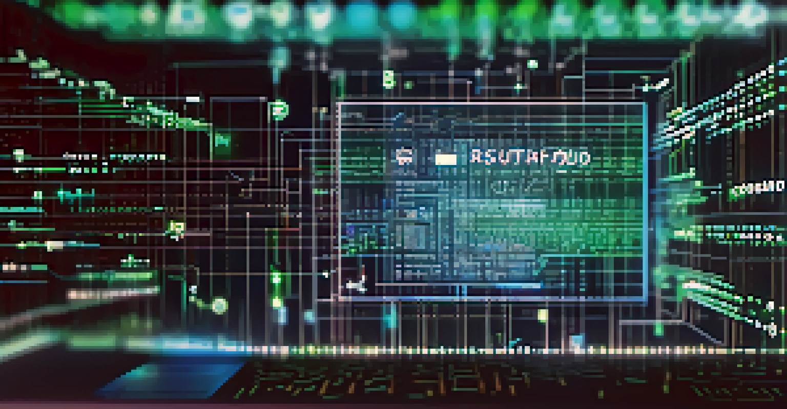 A close-up of smart contract code on a transparent screen with a blockchain background and a person's hand reaching out.