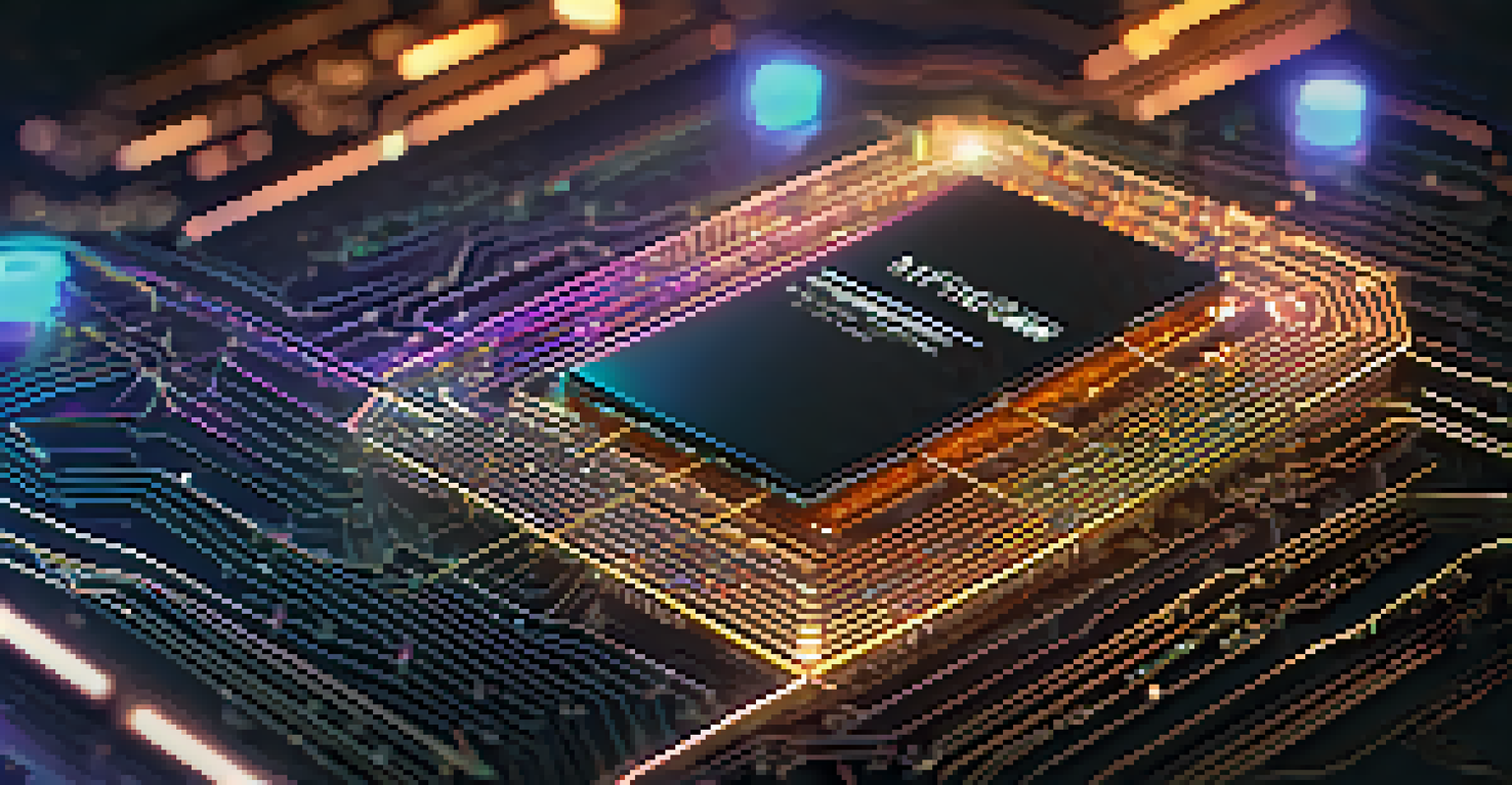 A close-up of an ERC-721 token on a holographic interface, showcasing intricate designs and a futuristic blockchain network.