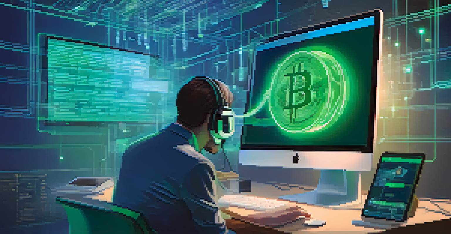 A glowing blockchain ledger capturing a digital transaction, illustrating security and transparency in technology.