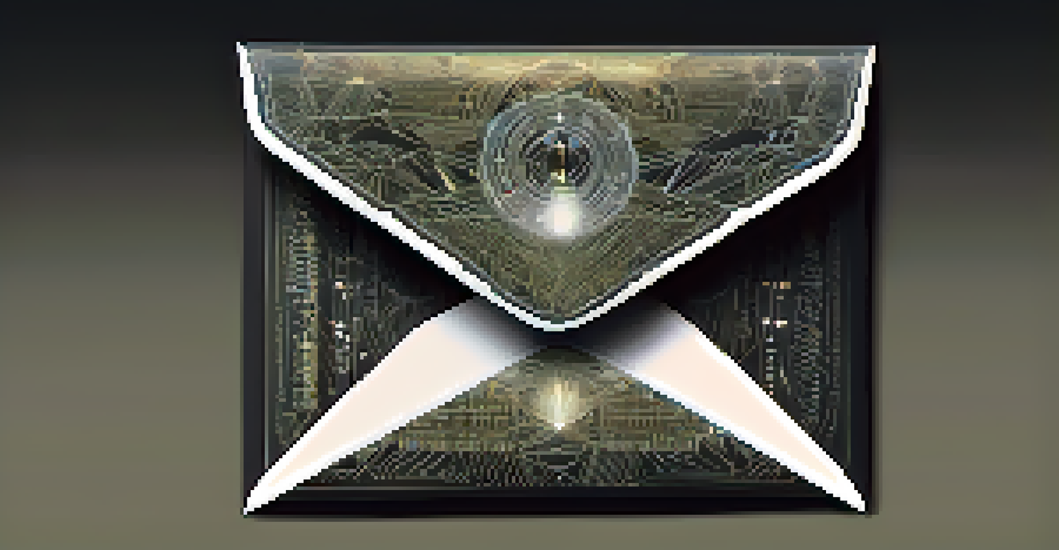 An envelope with glowing light inside, representing zk-SNARKs and cryptographic technology.