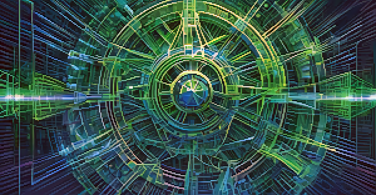 An abstract image illustrating Ethereum development challenges with tangled code and gears on a dark blue-green background.