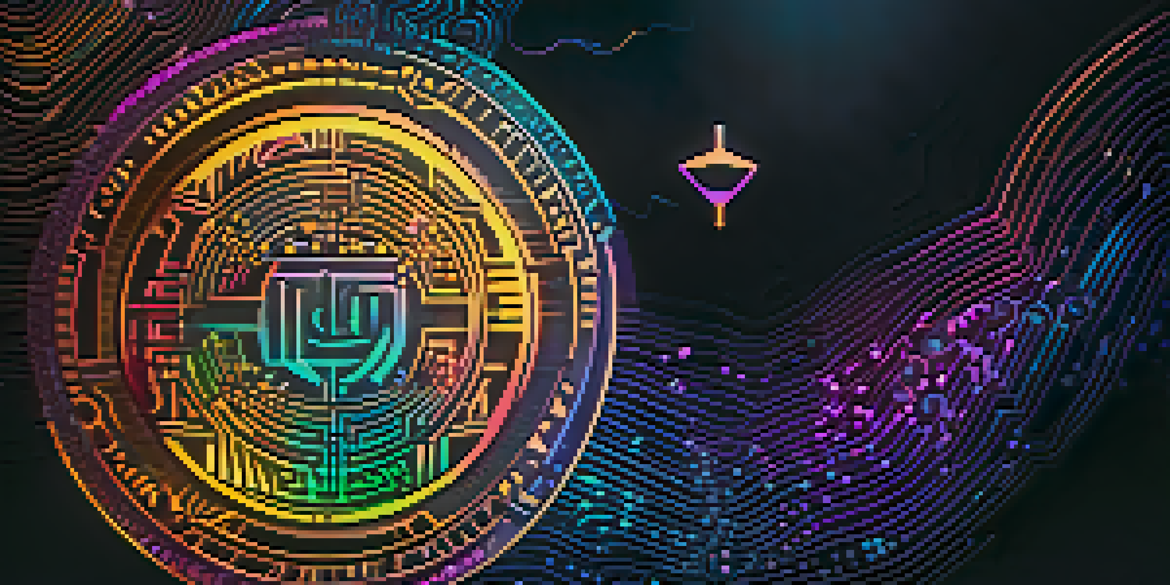 A glowing digital token with intricate patterns against a dark background, symbolizing data security.